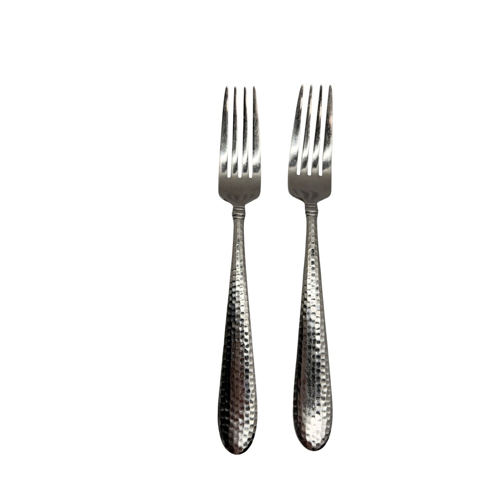 Towle Living Wave Hammered Stainless Steel Dinner Forks Set of 2 Replacement